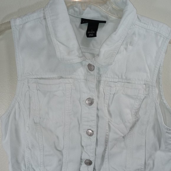 Lane Bryant Jackets & Coats Lane Bryant White Denim Vest Womens